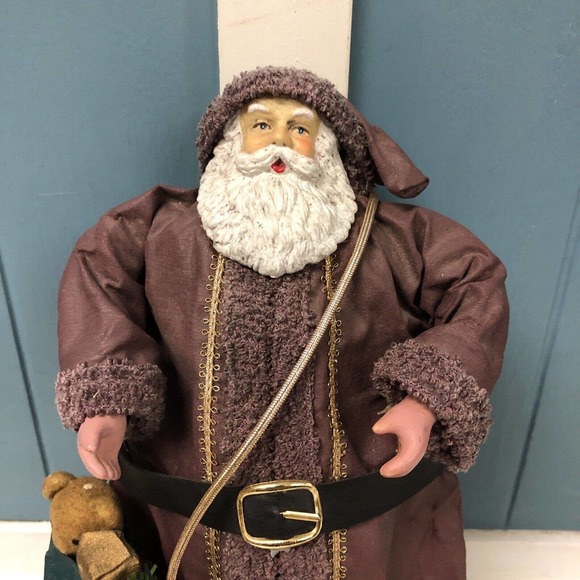 Vtg Paper Mache Robed Taiwan‎ Rustic Old World Santa 10” Christmas decoration - Picture 3 of 6